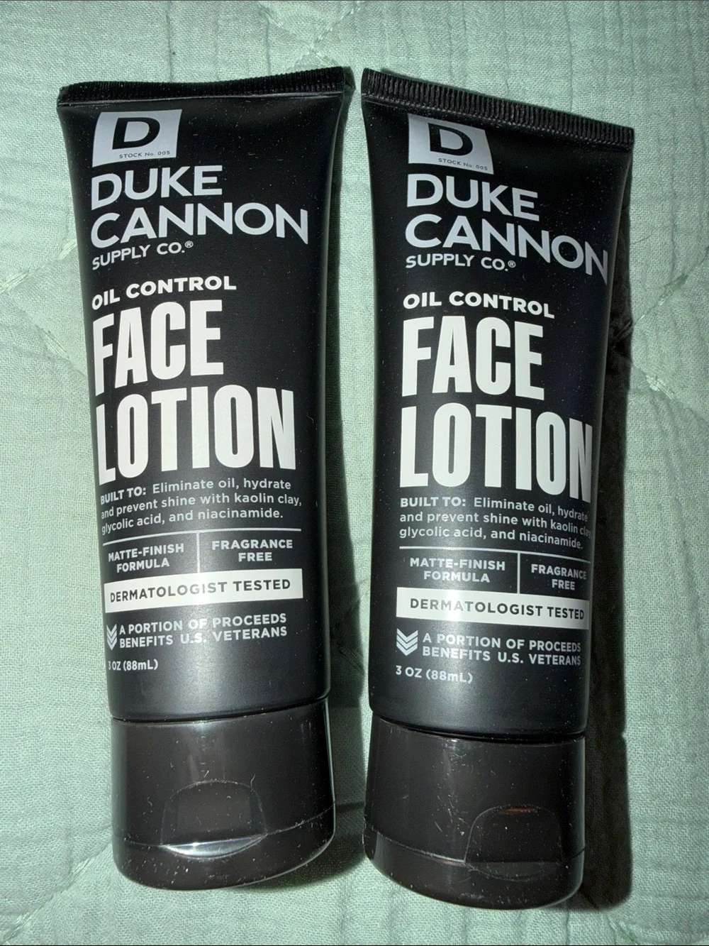 Duke Cannon Oil Control Face Lotion 2 Pack RV:$30